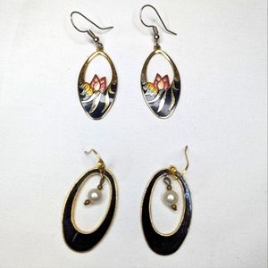 Pair of Vintage Oval Dangle Earrings